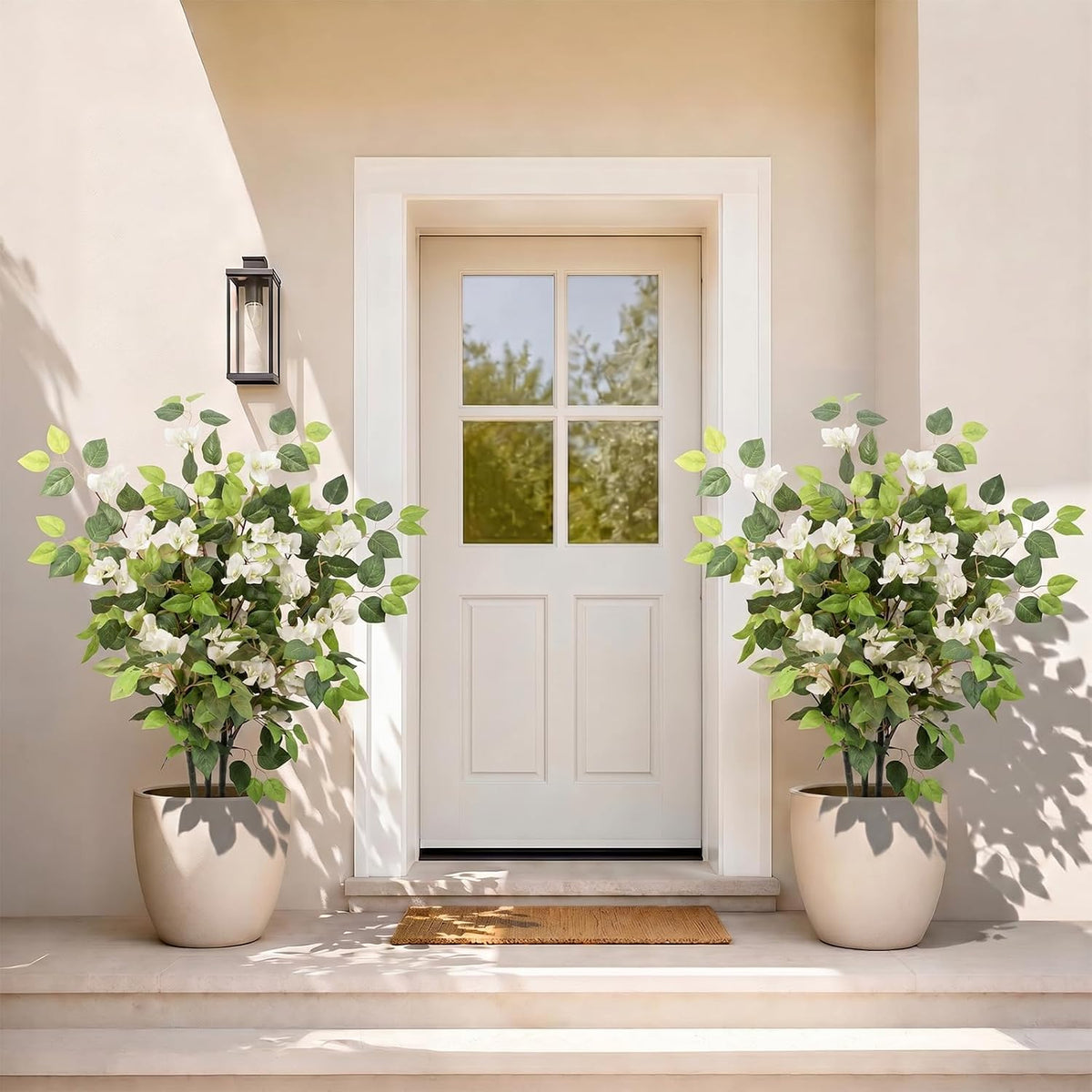 2 Pack 34" Artificial Bougainvillea Tree with Lush Pink Blooms