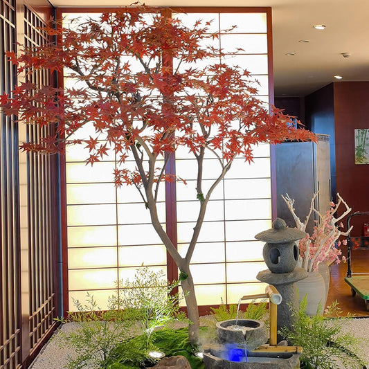 Artificial Red Maple Tree, Realistic Large Japanese Red Maple Artificial Tree, Outdoor Garden Home Decoration Simulation Tree, Gorgeous Simulation Landscape, for House Decoration(150*100cm/59*39.4in)