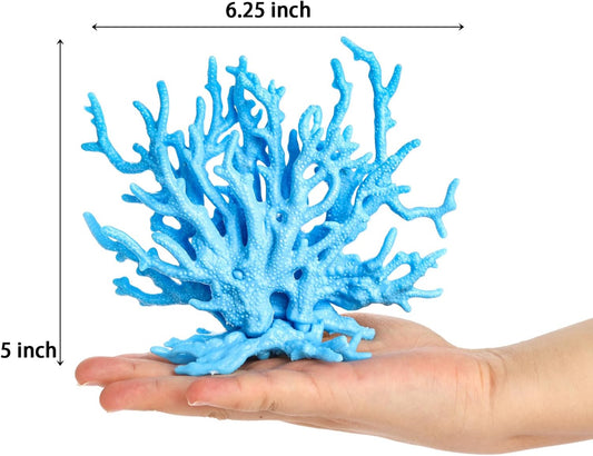4 Pack Artificial Aquarium Coral Decor, Plastic Faux Coral Reef Decorative Cute Fish Tank Decorations, Under the Sea Centerpiece Realistic Ocean Plant Ornaments for Party, Living Room