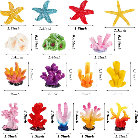 16Pcs Artificial Coral Plant Aquarium Decorations Fake Fish Tank Ornament Decor Artificial Colorful Coral Reef Decoration Accessories for Betta Fish Tank Aquarium DIY Landscape(Lovely Style)