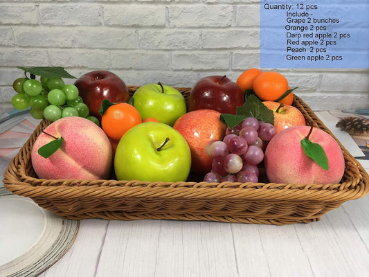 Artificial Fruit Fake Simulation Fruit for Home Kitchen Party Photography Prop Wedding Decoration (12Pcs Mix)