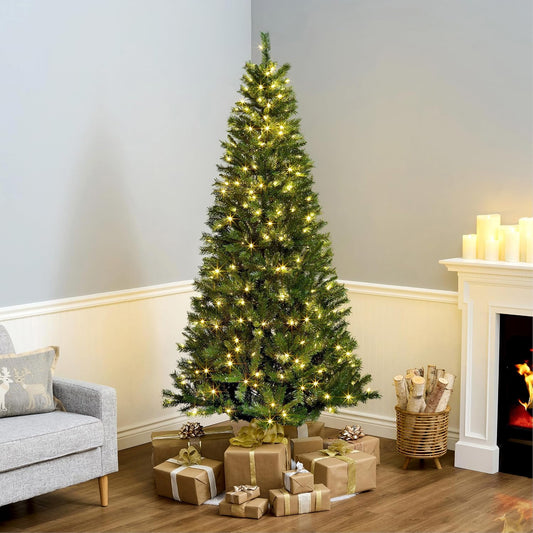 7.5ft Pre-Lit Winchester Pine Slim Christmas Tree