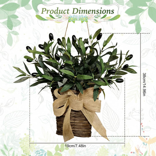 Yellow Forsythia Wreath Spring Door Hanger Basket Wreath, Artificial Spring Summer Flowers Wreathes with Green Leaves for Front Door Indoors Outdoor Decor Rustic and Farmhouse Yellow Wreathes