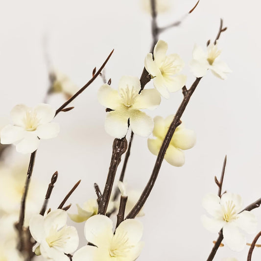 Cherry Blossom Branches 39 Inch White Fake Flowers Spring Decorations for Home Decor, Artificial Flowers Long Stem Branches for Vase Wedding Office Party Table Decor Centerpieces