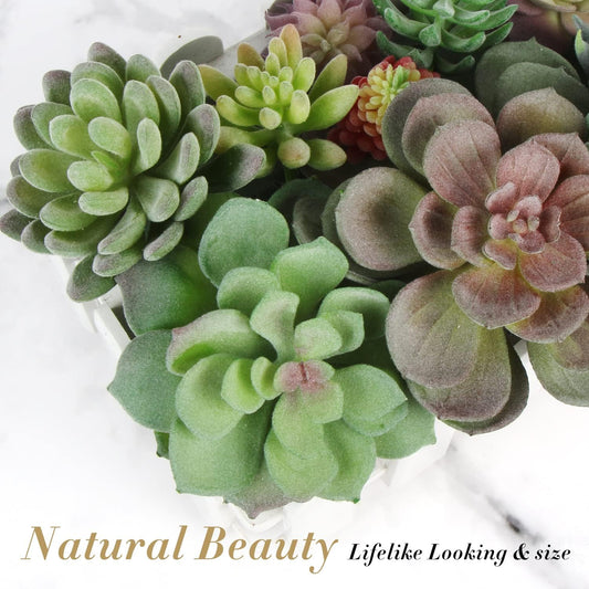 18pcs Mini Artificial Succulent Plant,Flocked Faux Succulent for Floral Wall Garden Arrangement Home Office Decor,Unpotted