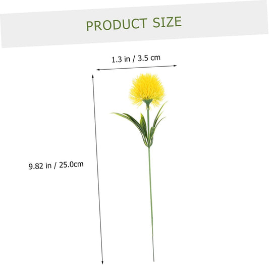 12 Pcs Faux Dandelion Ornaments Realistic Artificial Dandelion Flowers Yellow Faux Branches for Home Wedding Party Photo Props Decoration
