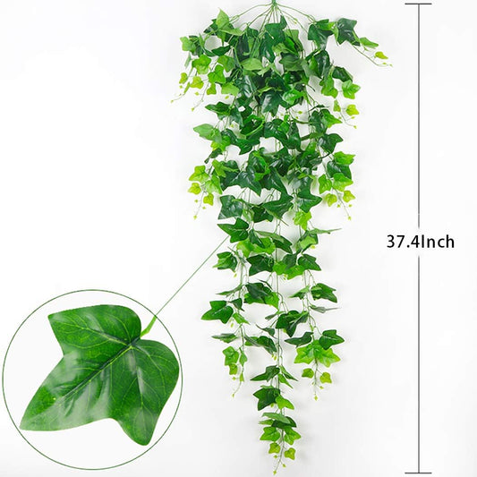 Room Decor Aesthetic Fake Plants, 2 Pack 35 Inch Ivy Artificial Plants for Home Decor Wall Decor Bedroom Decor Kitchen Decor Office Decor Wedding Decorations and Outdoor Decor (Ivy Leaves)