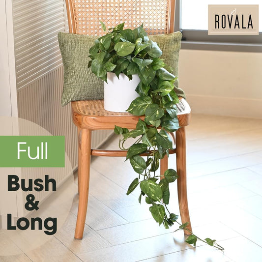 MY Silk Plants for Home Decor Indoor in Pot Realistic Artificial Plants Hanging Faux Plants Indoor Fake Potted Plants for Shelves Bedroom Bathroom Trailing Plant, Fake Pothos Ivy (Dark Green)