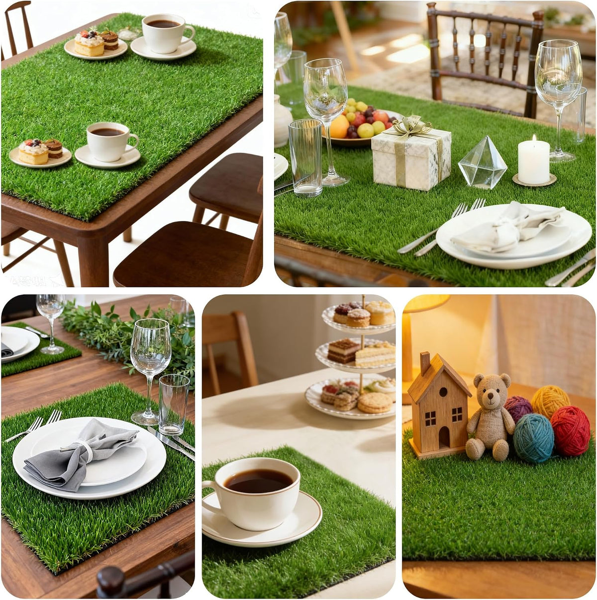 Artificial Grass Mat 12x12 Inch 8 Pack Fake Grass Turf Patch