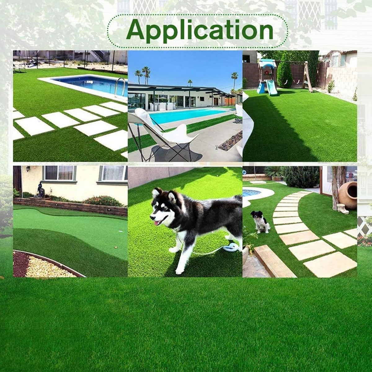 Artificial Grass Rug Outdoor Indoor 4FTX10FT Fake Grass Carpet Green Synthetic Grass Pet Turf Realistic Faux Grass Rug with Drain Holes for Garden Lawn Landscape Balcony Home Decor Patio
