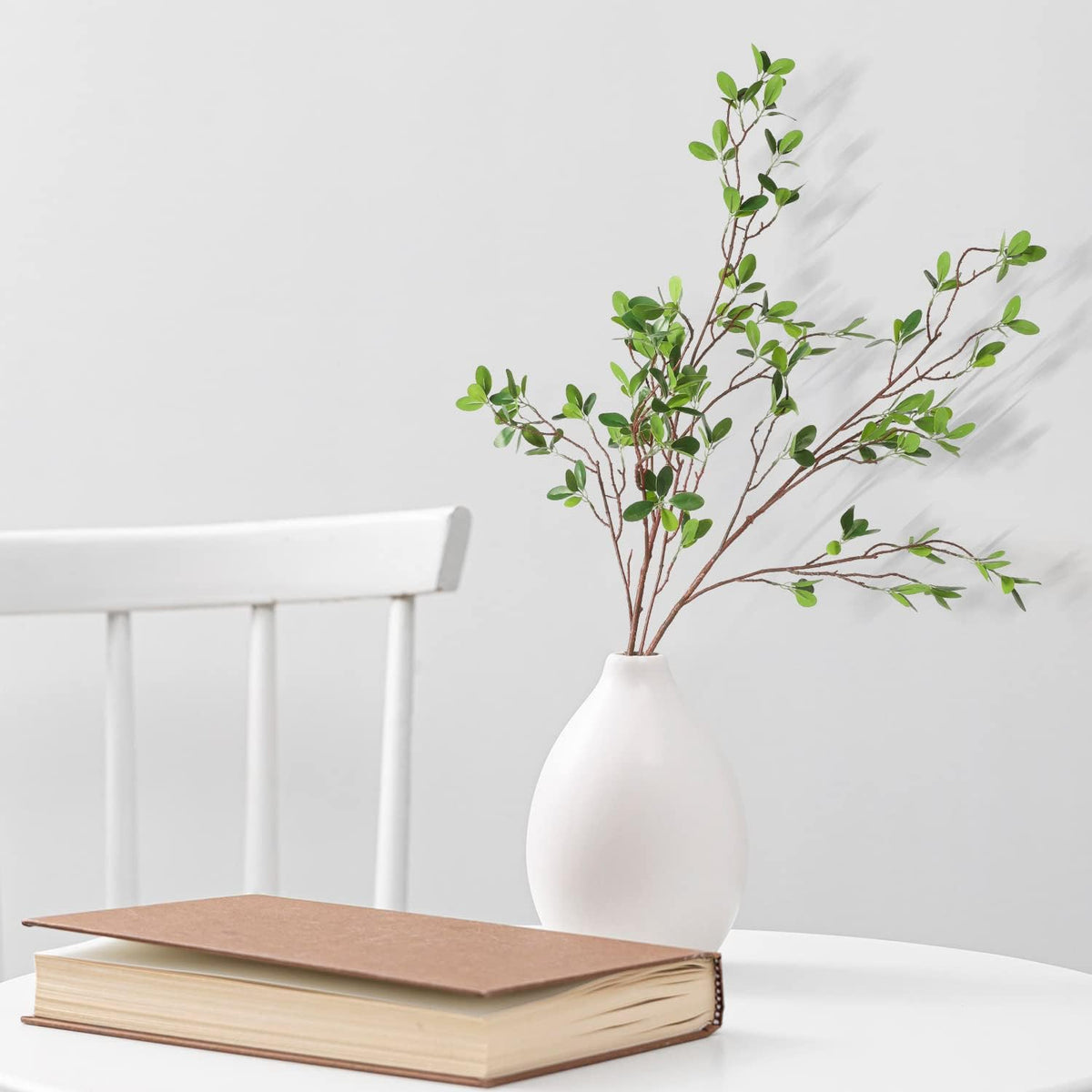 Artificial Plants,2PCS 43.3" Green Nandina Faux Branches for Vase,Artificial Plants for Shop Garden Office Home Décor