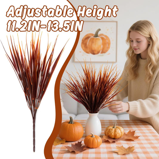 Thanksgiving Wheat Grass Stems Decor - 8PCS Artificial Fall Plants
