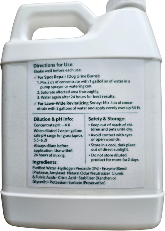 Dog Urine Neutralizer for Lawns, 32 oz – Dog Pee Grass Repair Spray for Yellow Spots, Brown Spots & Outdoor Odor – Bundle with 1 Gallon for 49.99 – Covers Up to 5,000 Sq Ft
