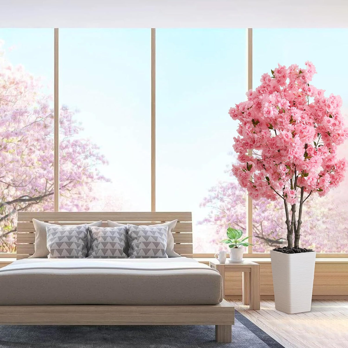 Artificial Cherry Blossom Tree 5FT, Pink Large Fake Plants Indoor