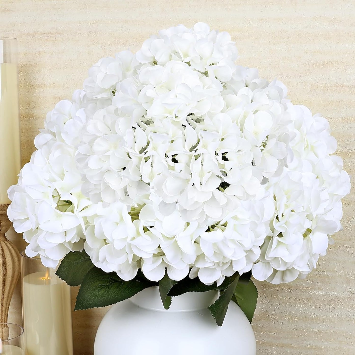 Dusty Blue Hydrangea Artificial Flowers Bulk - 6 PCS Large 54 Heads | Faux Silk Hydrangeas Bouquets for Wedding Events Party Table Centerpieces Decorations