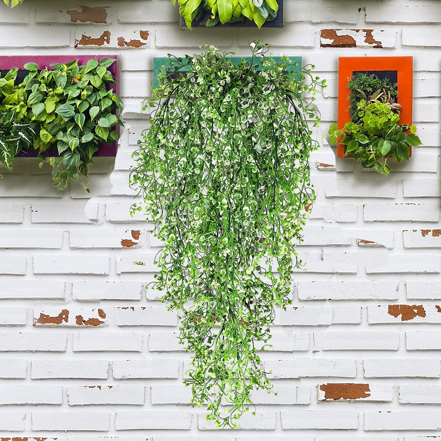 Hanging Fake Plants,4 Pcs Faux Eucalyptus Leaf Greenery Vine Plant Faux Plants Fake Ivy Room Decor Home Garden Wedding Party Indoor Outdoor Decorations (Vine)