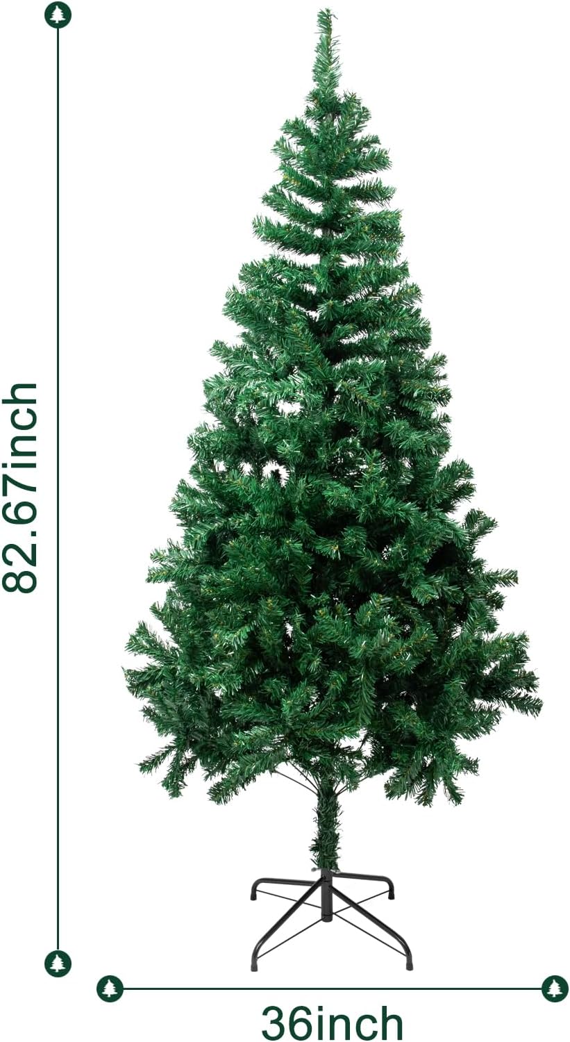 5.9FT Artificial Christmas Tree,Dense Branches Realistic Holiday Decor w/Easy Assembly,Includes Stand