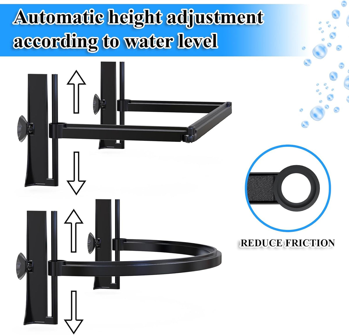 Floating Plant Corral for Aquarium, Fish Tank Accessories to Separate Floating Plants, Automatically Adjusts Height with Water Level, Suitable for All Floating Plants and All Aquariums (Style 1)