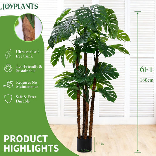 6FT Artificial Monstera Plant,Fake Plants for Indoor&Outdoor