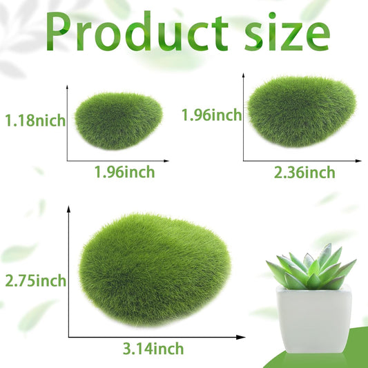 30 Pcs Artificial Moss Rocks Bulk, Green Moss Decor Fake Moss Balls for Crafts, Floral Arrangements, Indoor Plant, Photography Props,Garden Decoration