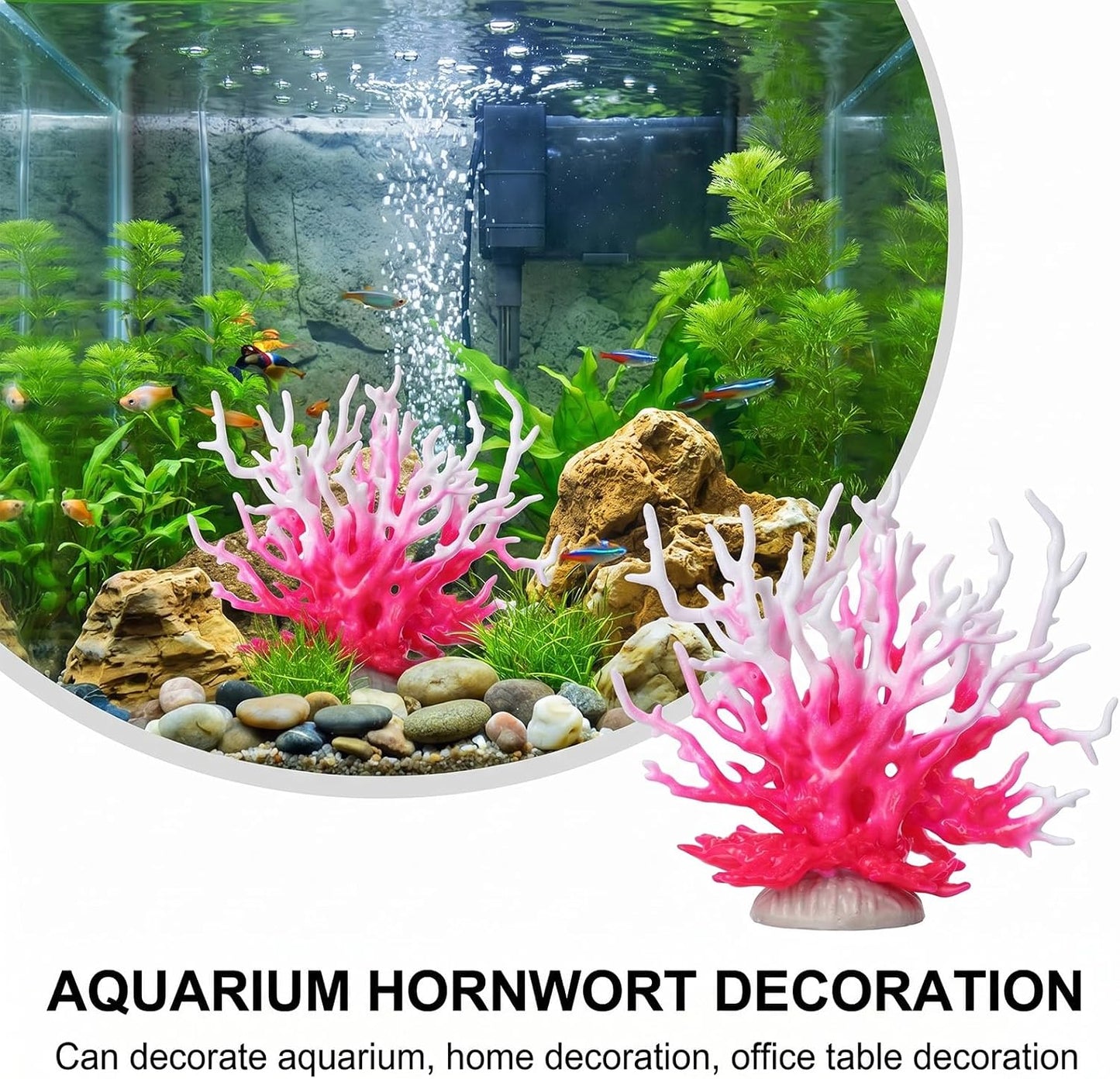 Artificial Aquarium Coral Ornament, Aquarium Decor Plastic Plant Small, Fish Tank Fake Coral, Aquarium Plants Decorations, Plastic Fish Tank Accessories, Multi-Purpose Simulation Water Grass