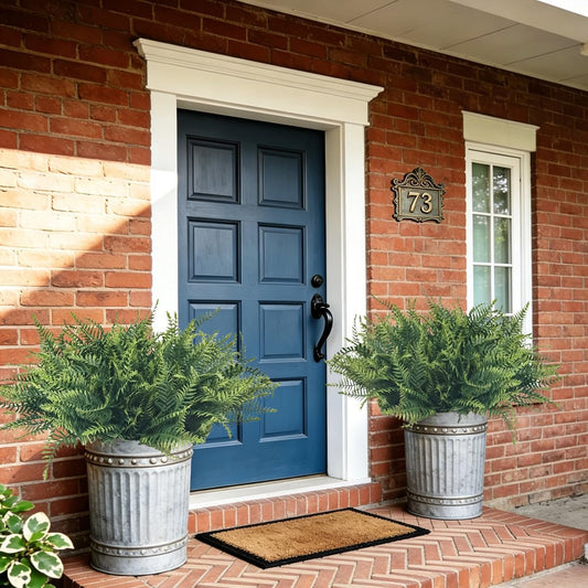 8 Pcs Fake Ferns, Green Artificial Ferns for Outdoors
