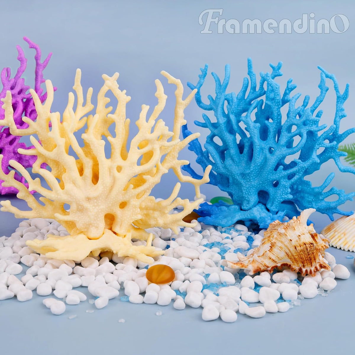 4 Pack Artificial Aquarium Coral Decor Plastic Faux Reef Decorative Cute Fish Tank Decorations