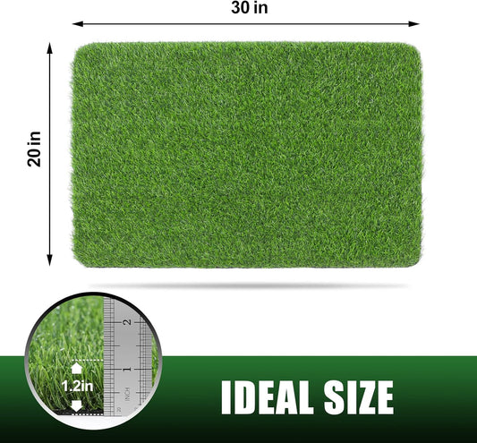 Artificial Grass Door Mat, Thick Turf Grass Indoor/Outdoor Rug, Perfect for Entryway, Patio Lawn Synthetic Doormat, Dog Realistic Grass Mats, 20x30 Inches