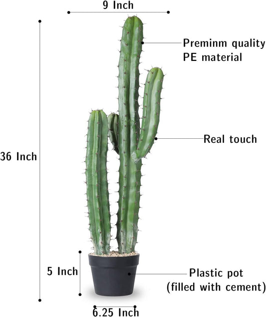 Artificial Cactus Fake Big Cactus 36 Inch Faux Cacti Plants for Home Garden Office Store Decoration