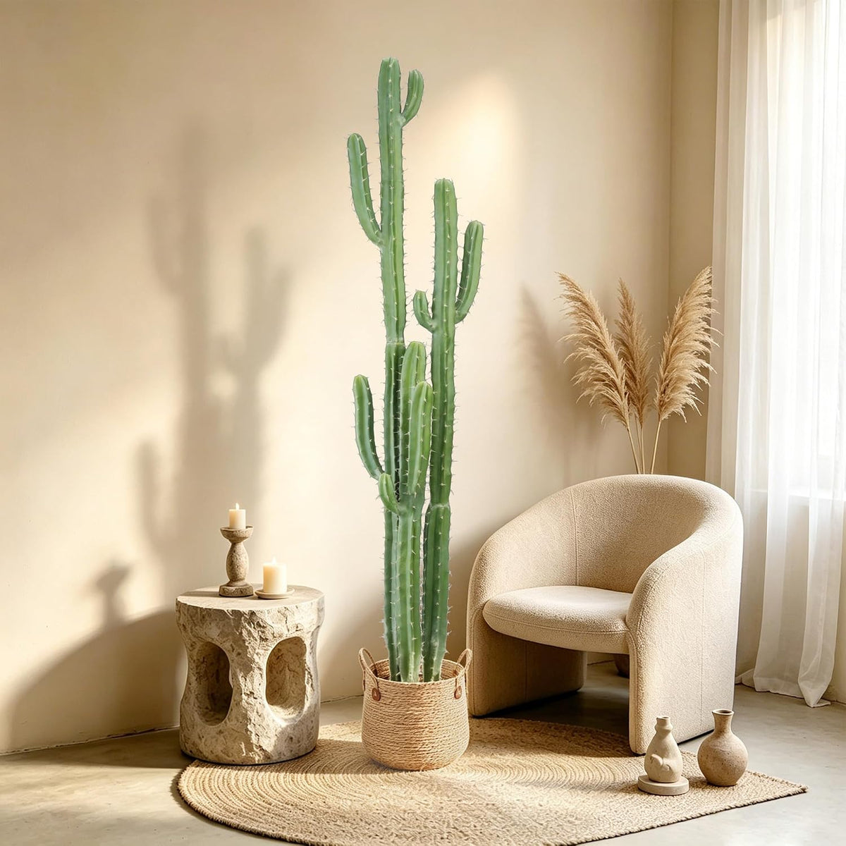 Artificial Cactus Fake Big Cactus 36 Inch Faux Cacti Plants for Home Garden Office Store Decoration