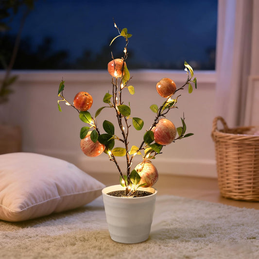 Artificial Apple Tree Lamp Night Light,Apple Lamp for Home Shop Cafe Wedding Decor, Gifts for Women Mom Grandma Girlfriend on Birthday Christmas Valentines Mothers Day - Colors A