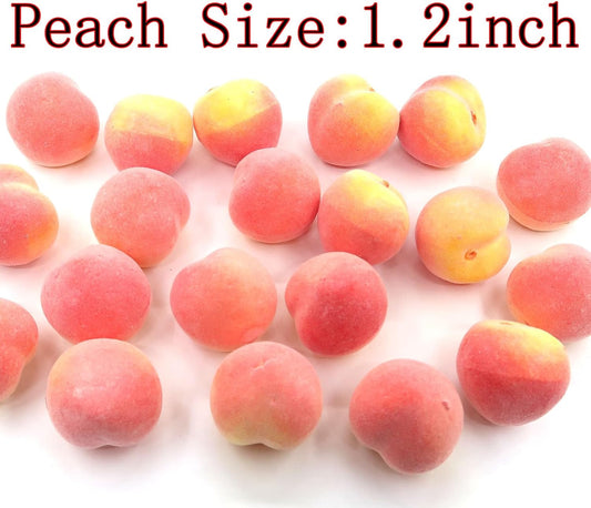 20Pcs Fake Artificial Fruit Faux Peach Party Decor Ornament