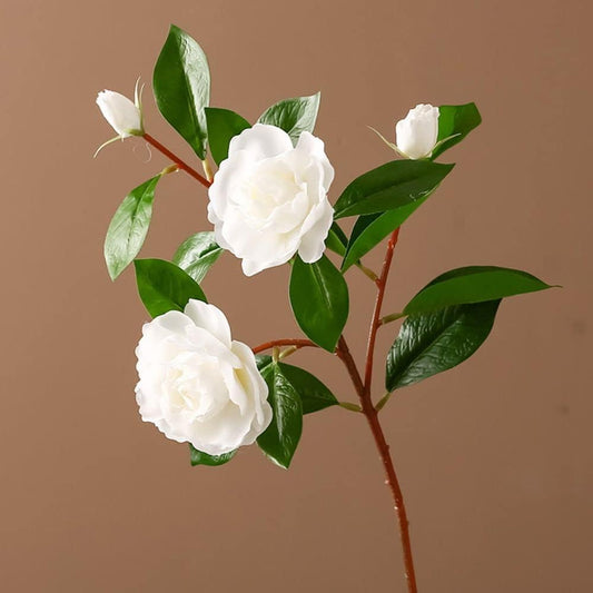 Artificial Gardenia Flowers with Stem,Realistic Fake Gardenia White Artificial Flowers for Wedding Bouquets Flowers Centerpieces Bridal Shower Party