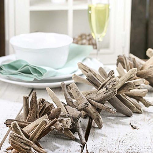 Nautical Weathered Driftwood Garland – Natural Coastal Beach Decor, 57" | Enhance coastal homes, lake cottages, nautical décor, and outdoor weddings with natural beach‑house style