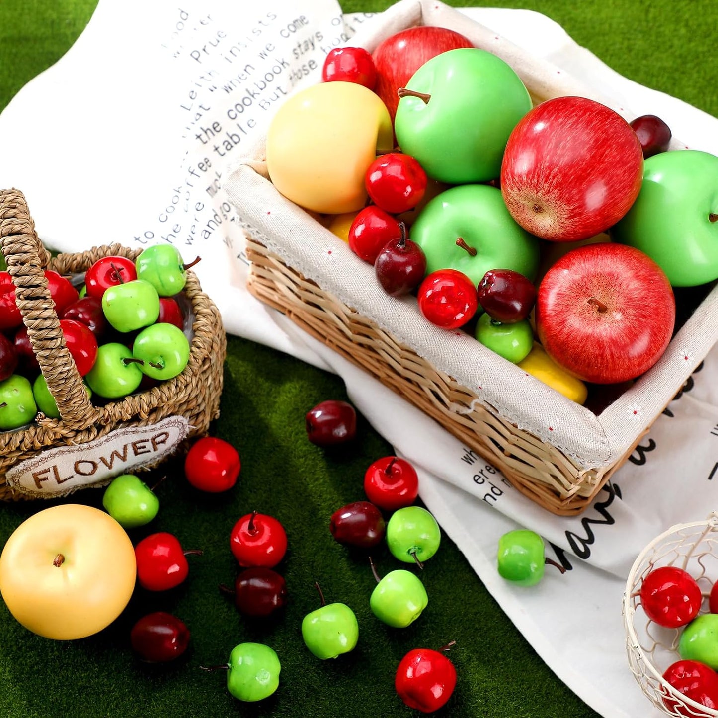 99 Pcs Realistic Fake Apples Mix 6 Styles Artificial Plastic Apples | Faux Apples Decorative Fruits Foam Fall Decpration for House Home Kitchen Photography Teacher Appreciation Week Decor Party