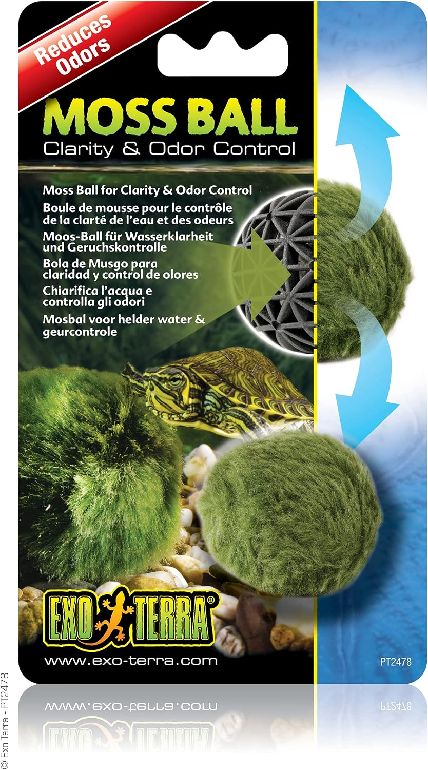 Moss Ball Water Clarity & Odor Control for Aqua-Terrariums, Green