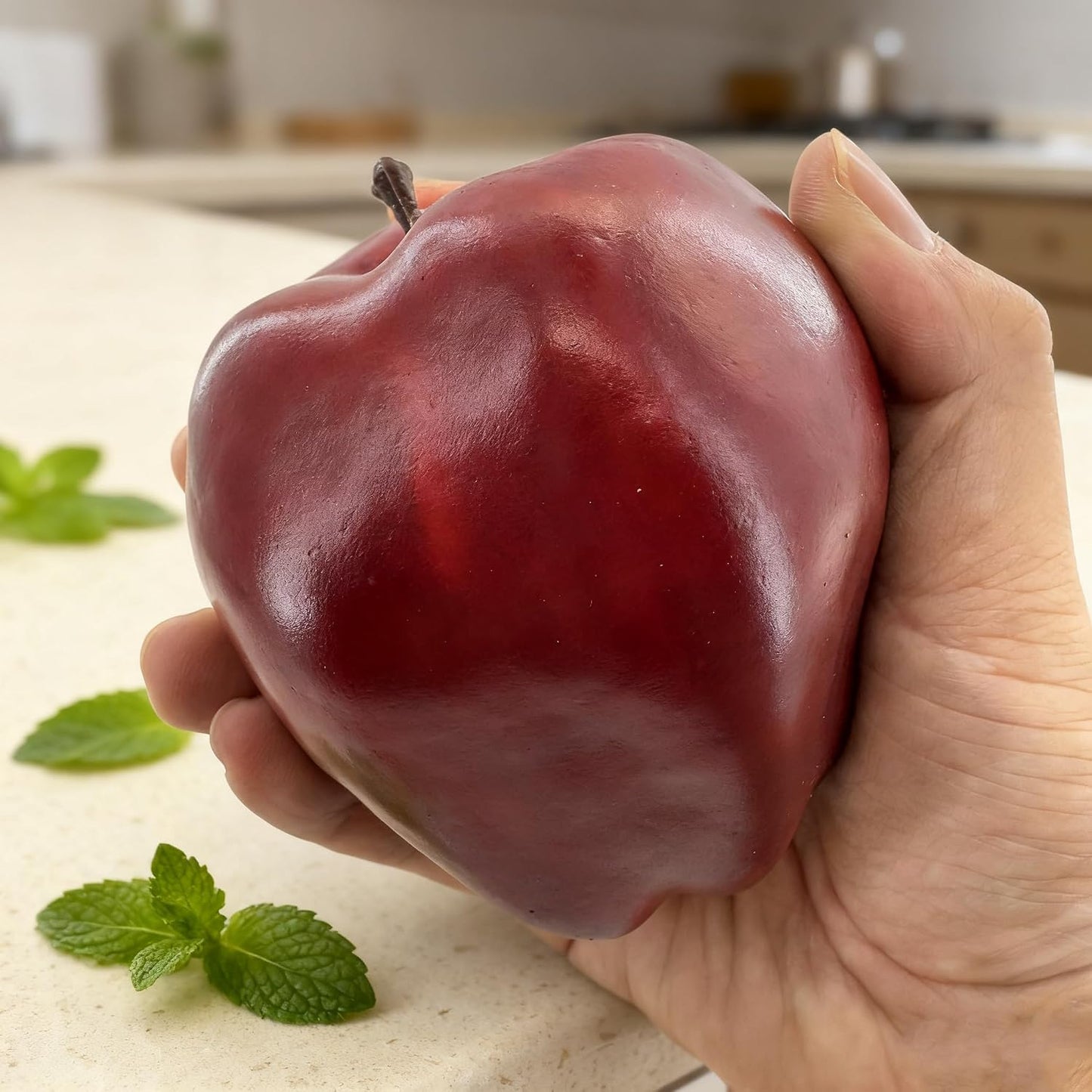 12 Pcs Artificial Red Apples Fake Fruit Faux Apples Realistic Fruits for Home Kitchen Table Fruit Bowl Home Decor Photography Props