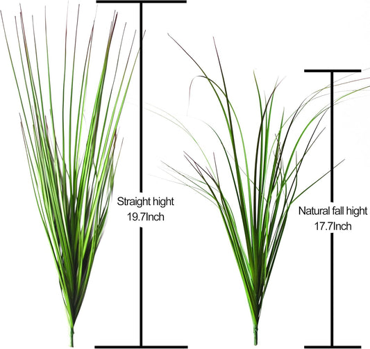 6PCS Fake Grass Plant,UV Resistant Artificial Greenery for Outdoor