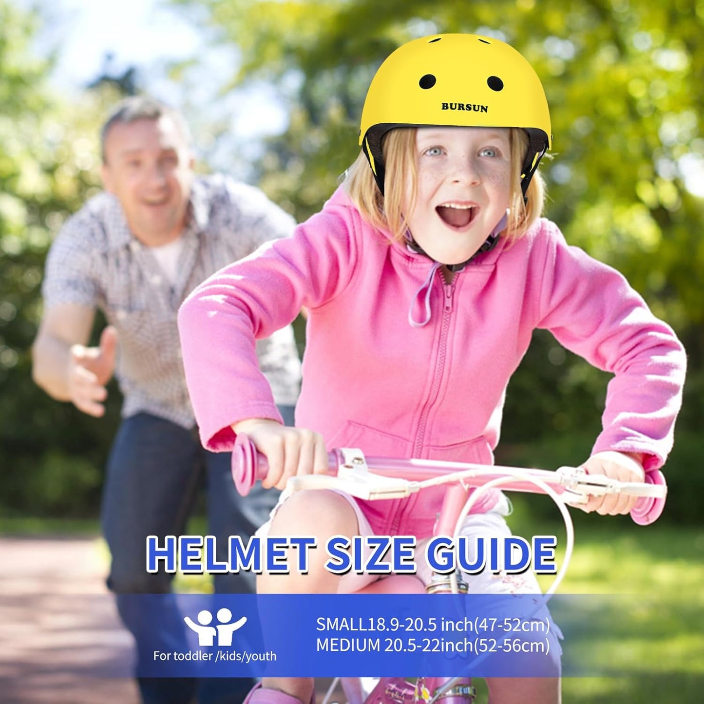 Kids Bike Helmet Ventilation & Adjustable Toddler Helmet for Ages 2-14 Kids Boys Girls Multi-Sport Helmet for Skateboard Roller Skateing Bicycle Scooter blance Bike