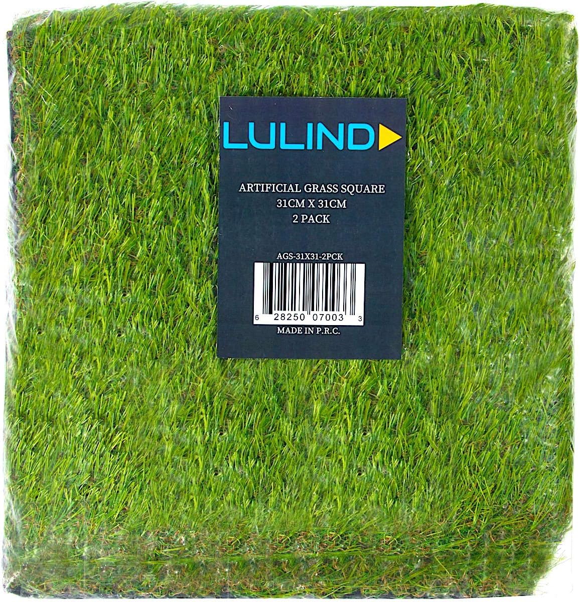 Artificial Grass Square Tiles, 12.2 x 12.2 Inch (2 Pack)