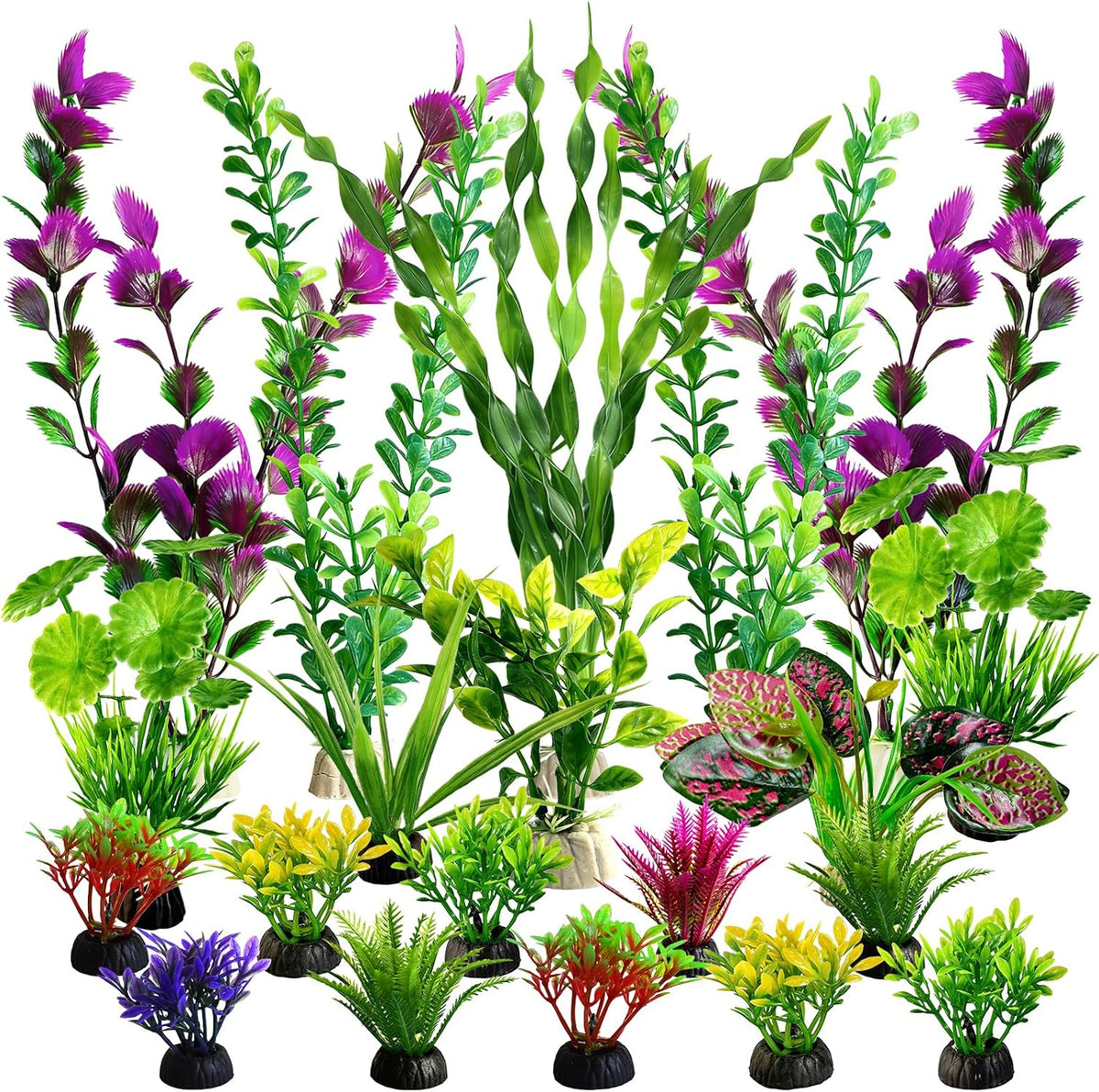 Artificial Aquarium Plants Realistic Green Plastic Fish Tank Decorations