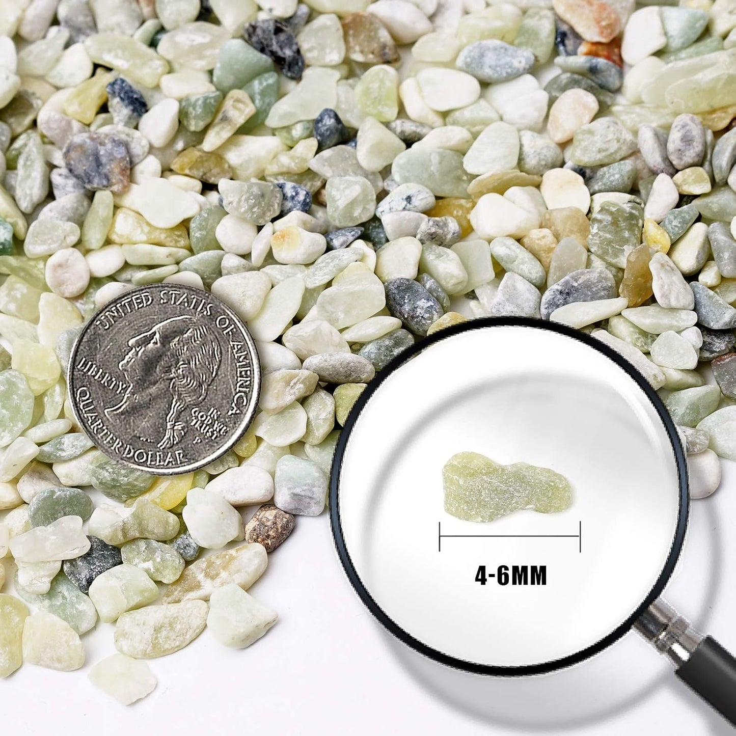Succulent and Cactus Bonsai DIY Rocks, Jade Bean Pebbles, Natural Decorative Polished Stones Vase Fillers Gravel for Plants,Terrarium, Fairy Gardening, Indoor Outdoor Decor Ornamental Stones.