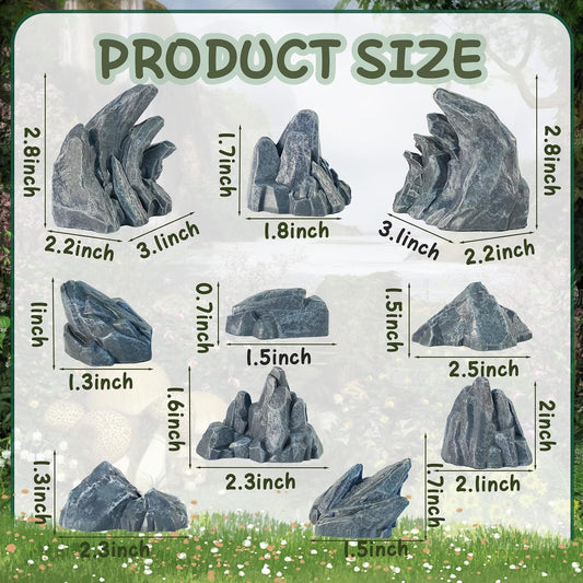 10 Pcs Simulation Diorama Rocks Stone Fake Rock