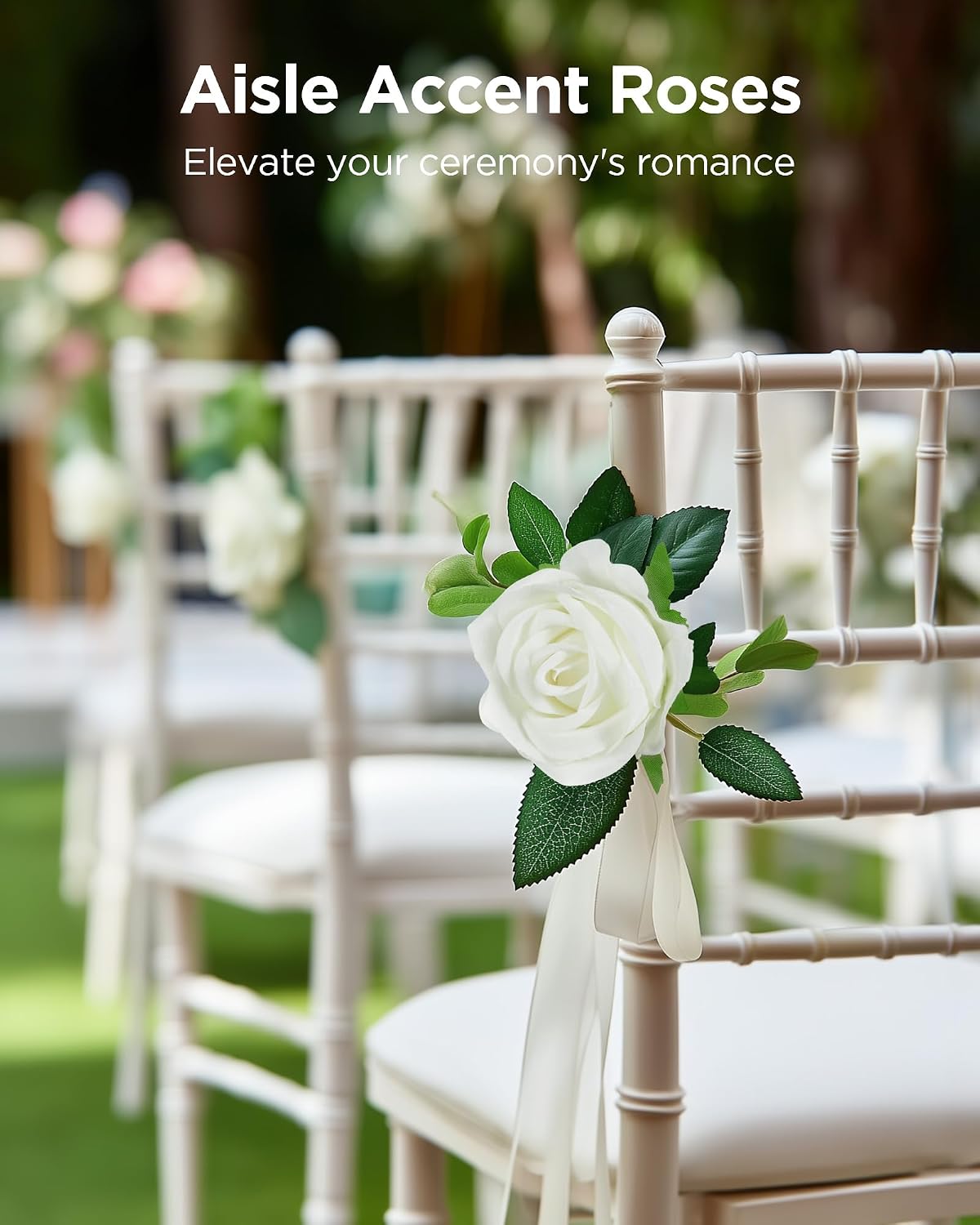 50 Pcs White Roses Artificial Flowers, Fake Velvet Silk Rose Bulk Faux Flower for Mother's Gift Decoration DIY Wedding Centerpieces Proposal Bridal Bouquets Party Floral Decor (50, White)