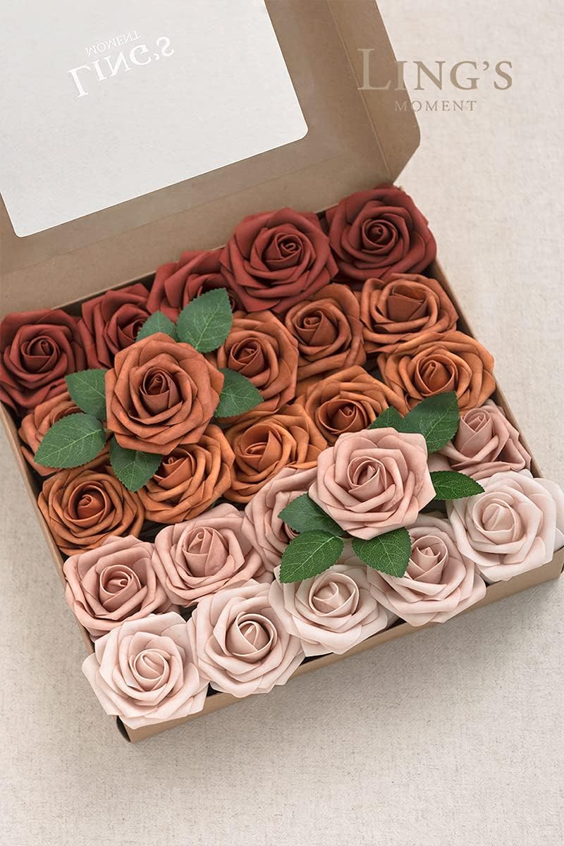 Artificial Flowers, 3" Roses in Emerald Green Shades