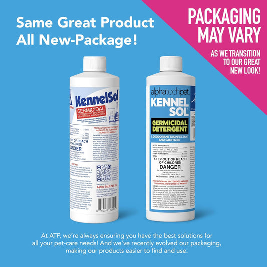 KennelSol Disinfectant & Cleaner for Kennels, 128 fl oz, 1 ct | EPA-Registered, Concentrated Formula, Industrial Germicidal Detergent and Deodorizer for Shelters and Rescue Organizations
