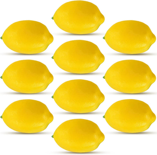 Artificial Lemons Simulation Lifelike Lemons Fake Fruit for Home Kitchen Wedding Party Decoration Photography (Big Size, Yellow)