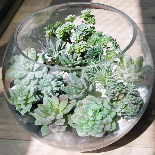 11 Pcs Mini Artificial Succulents Picks Unpotted Faux Succulent Assortment in Flocked Green in Different Type Different Size Succulents Echeveria Agave Floral Arrangement Mother Day' s Gift