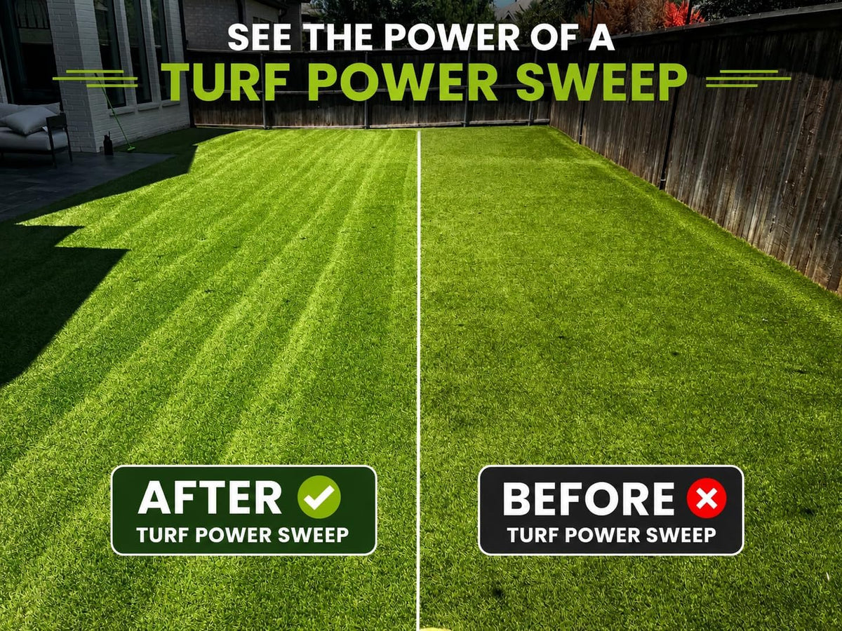 Turf Power Sweep™ MAX + Turf Power Jet™ 40V Cordless Artificial Turf Sweeper & Blower Combo Lifts Flattened Fibers, Removes Debris & Pet Hair