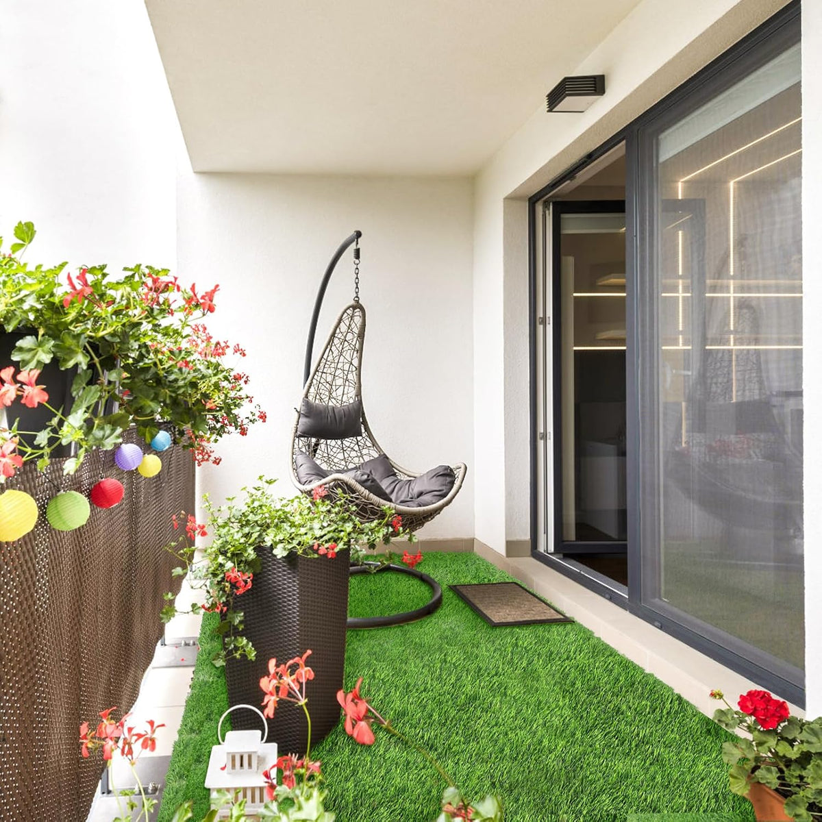Green Artificial Grass Rug Grass Carpet Rug 3.2' x 6.5', Realistic Fake Grass Deluxe Turf Synthetic Turf Thick Lawn Pet Turf -Perfect for Indoor/Outdoor